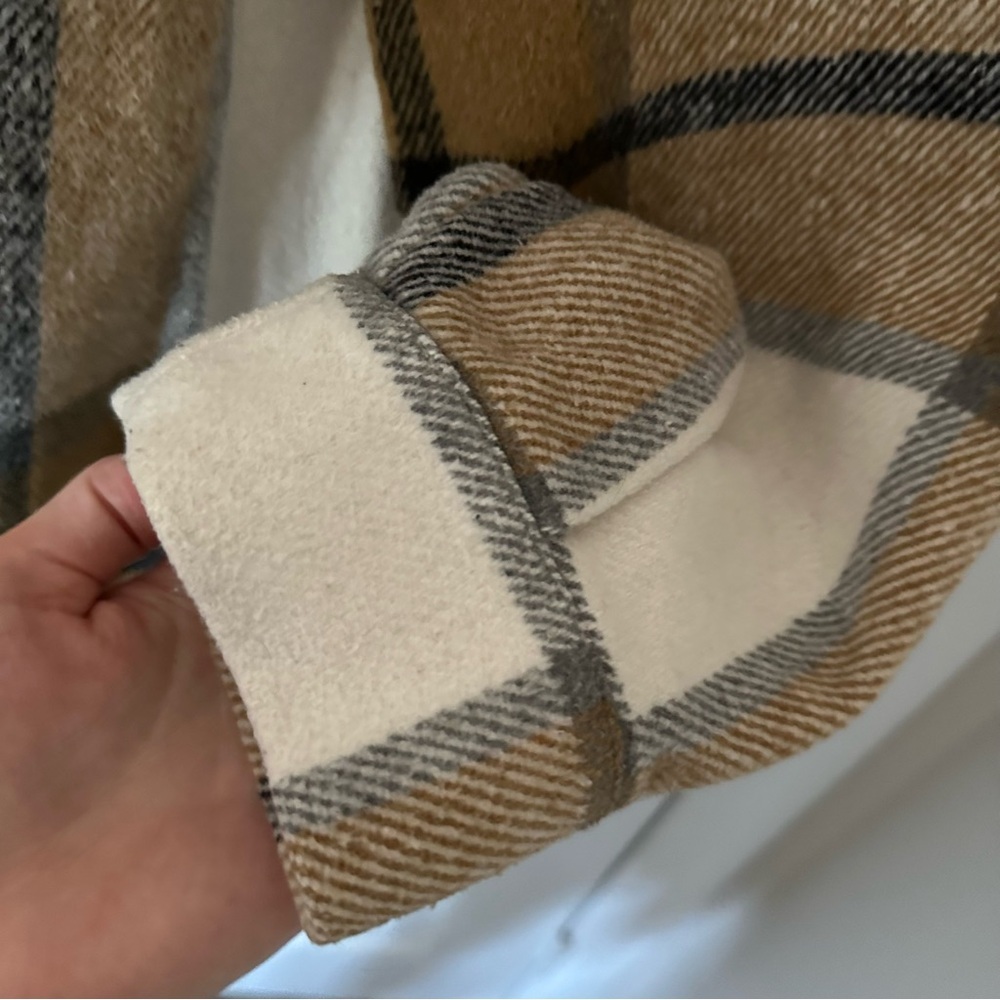 Tan Plaid Shacket - Picture 4 of 8